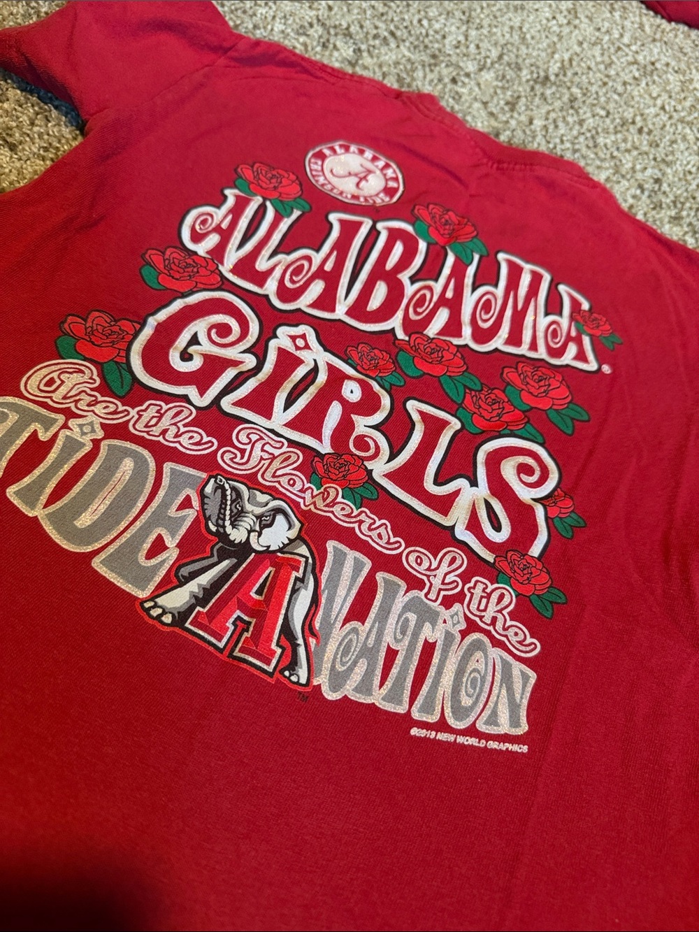 Alabama Crimson Tide girls glitter tee (youth L)